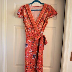 Side Wrap Boho Style Maxi Dress